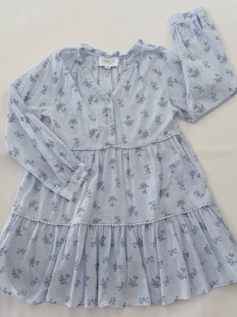 The Shirt By Rochelle Behrens Dress The Candice Dress Floral Blue Size Medium — image 7 of 8